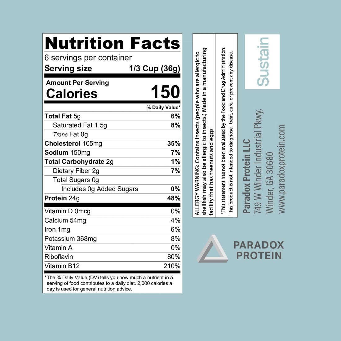 Sustain Cricket Powder 1/2 Lb - ParadoxProtein